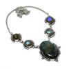 Natural Labradorite Gemstone 925 Sterling Silver Jewelry Necklace 18" ASN-6150