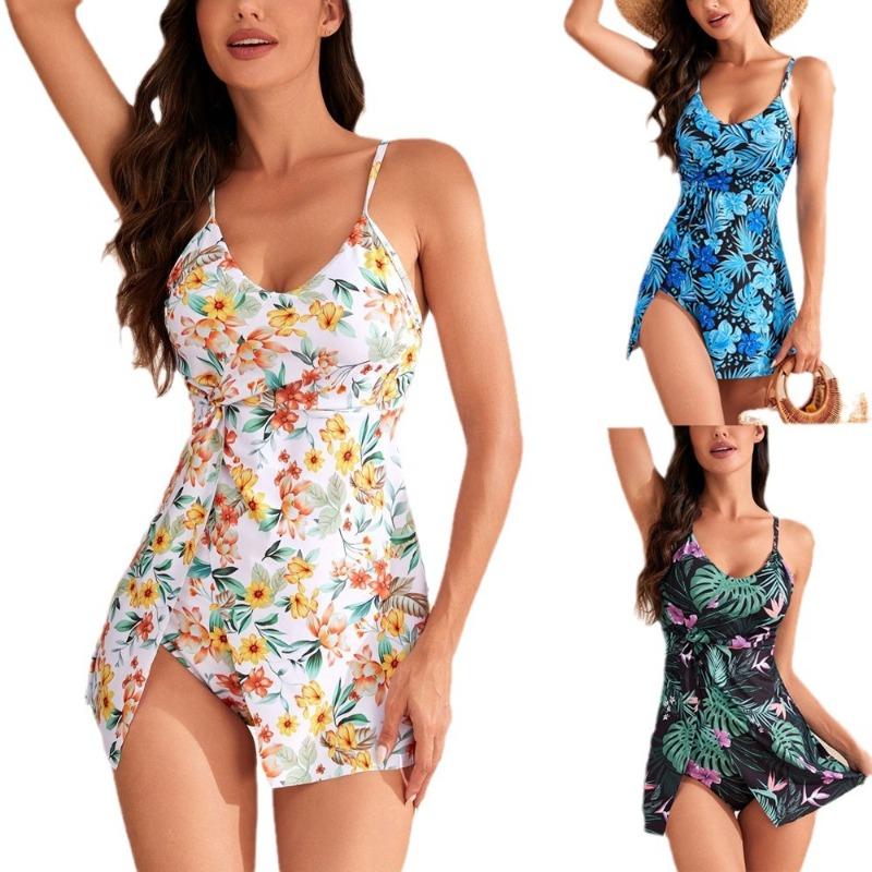 2026 New Small Floral Print Sexy One-piece Swimming Beachwear