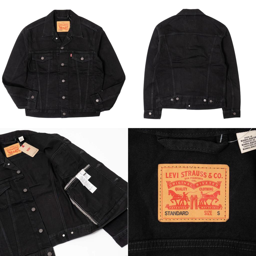Levi's 72334 The Trucker Jacket men's denim jacket black denim (JP, Alphabet, L)
