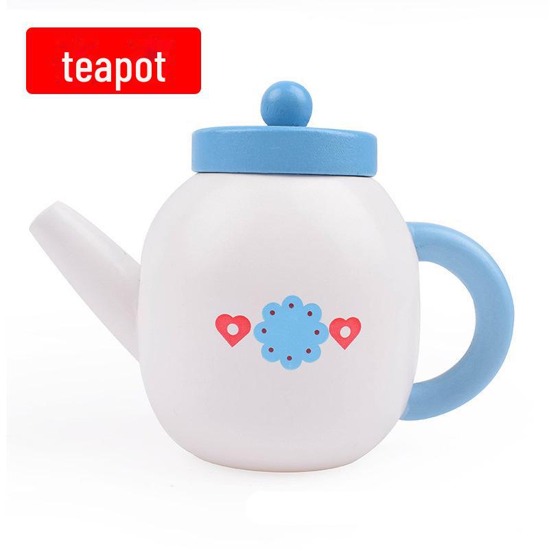 Yiwang Wooden Play Kitchen Toy Set Includes a Frying Pan and Hot Pot for Qieqi Le Cooking Fun.