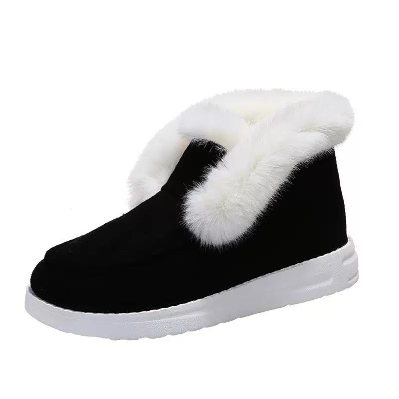 New Ladies Slip On Comfortable Ankle Boots Women Winter Warm Plush Fur Snow Boots Suede ShoesFemale Footwear Botas Femininas