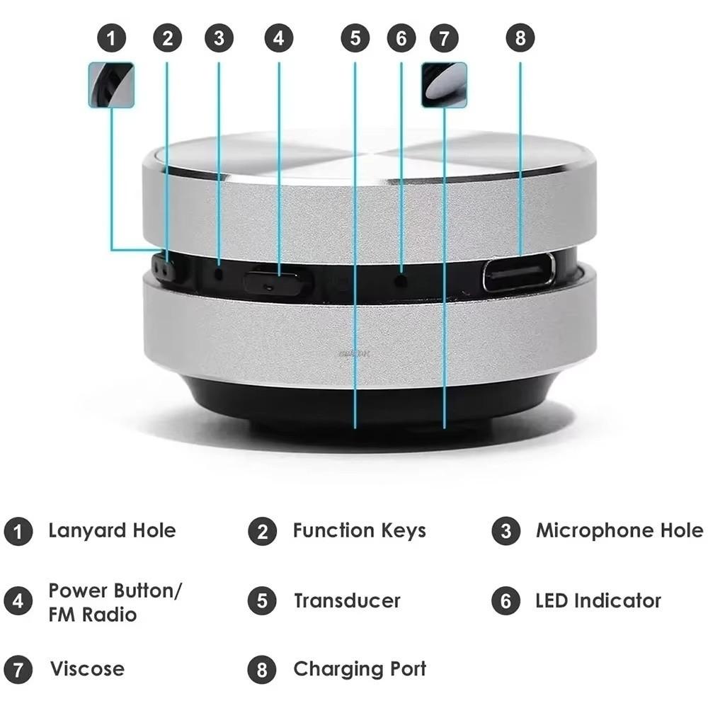 Aluminium Zink Zinklegierung Bluetooth Lautsprecher Mini TWS Kabelloser Lautsprecher Stereo Sound Lautsprecher Outdoor