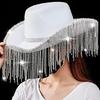 Cowgirl Hat Cowboy Hats Rhinestones Fringe Rave Hat Fit Most Women and Girls