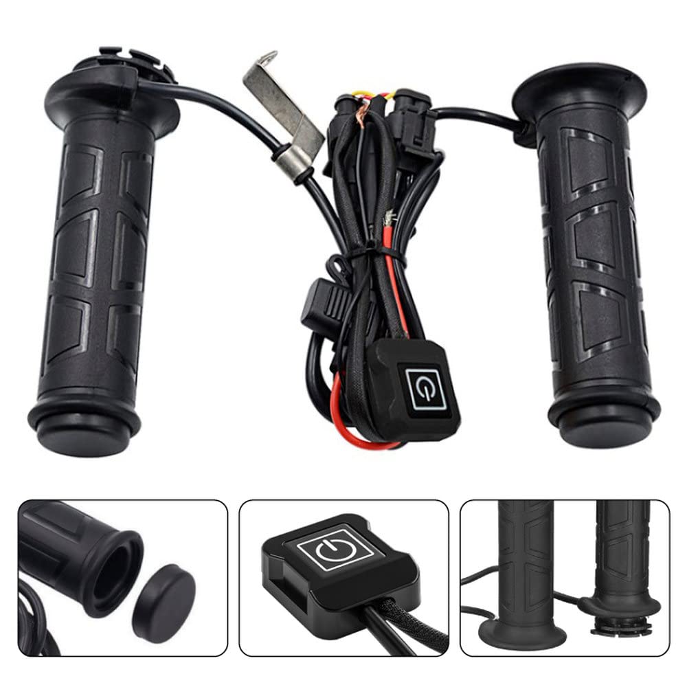 SUNNY Motorcycle Heated Left and Right Penetrating 3 Temperature Cold Weather Overcurrent Ideal for Winter DC12V Only Grips, Set, Type, Settings,