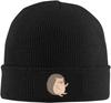 Schwarze Strickmütze Mit Niedlichem Skelett-Aufnäher Winter Warme Mütze Für Unisex Damen Lustiger Gotischer Totenkopf-Print Beanie