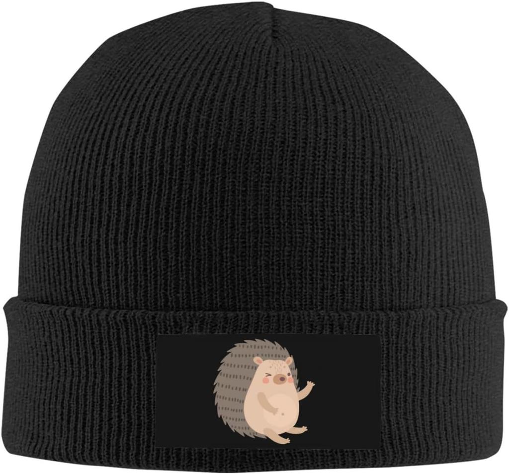 Schwarze Strickmütze Mit Niedlichem Skelett-Aufnäher Winter Warme Mütze Für Unisex Damen Lustiger Gotischer Totenkopf-Print Beanie