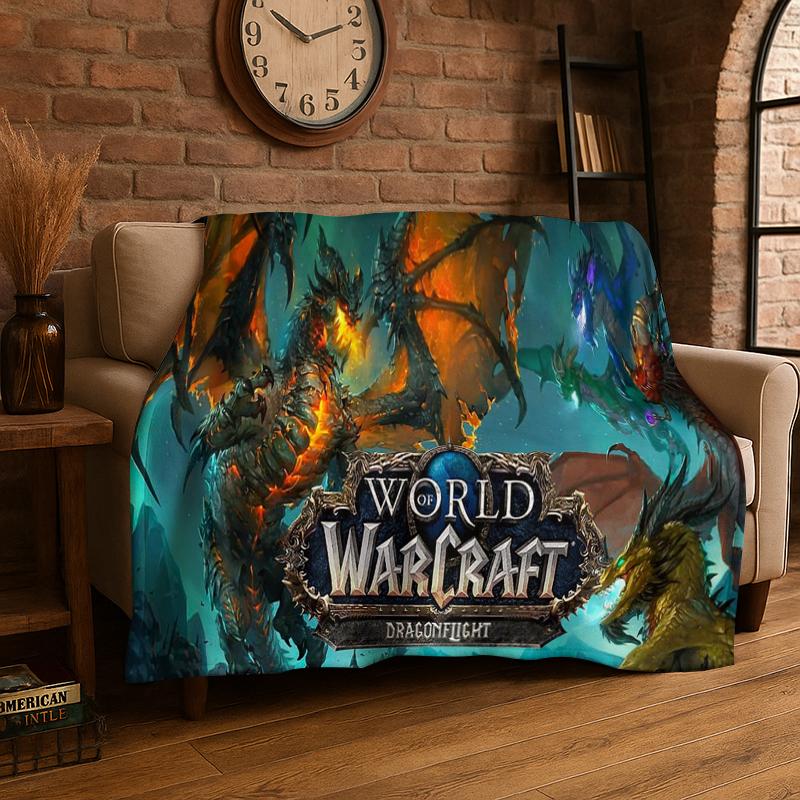 Demon Hunter Arthas World of Warcraft WOW Game Flannel Blanket Soft Warm Throw Blanket for Bedroom Living Room Bed Travel picnic 75x90cm