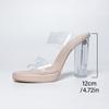 Transparent Heels Chunky Shoes Women's Shoes Height Increase 12cm Outdoor Seaside Sandals
