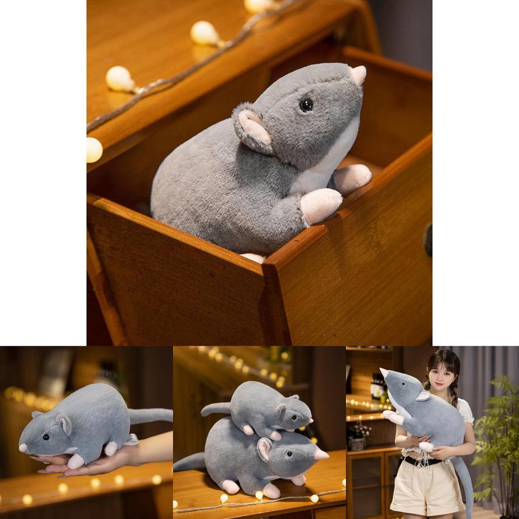 Adorable Plush Mouse Doll For Kids And Adults Soft Stuffed Toy In Cute Gray Color