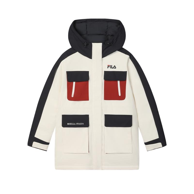 

FILA Original Warm Casual Versatile Hooded Down Jacket Women outerwear Fresh-Milk-White F11W449901FIV XL