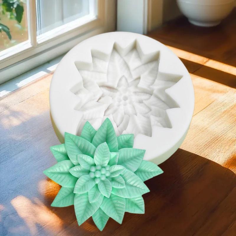 Poinsettia Christmas Flower Silicone Sugarcraft Mold Resin Tools Cupcake Mould Fondant Cake Decorating Tools