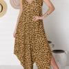 New European and American Women's Jumpsuit Suspender Leopard Print Wide-leg Dress Pants