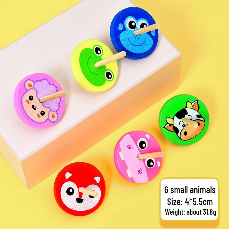 New Style Nostalgic Wooden Spinning Top Toy for Boys & Girls - Creative Hand-Twist Decompression Fun