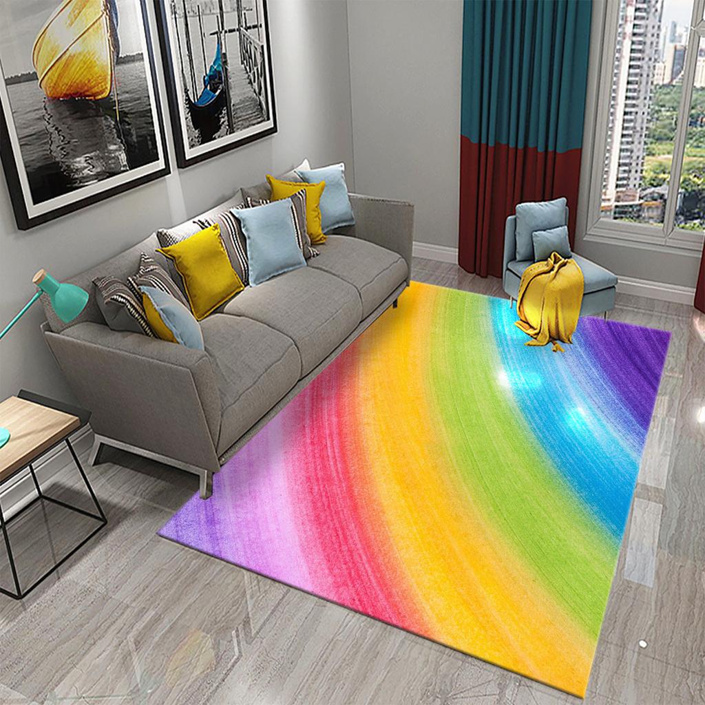 Colorful Rainbow Carpet for Bathroom Living Room Bedroom Kitchen Entrance Rug Soft Non-Slip Carpet Home Decoration Floor Mat