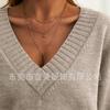 Wind Knitted Pullover For Women, Loose V-Neck Casual Versatile Knitted Sweater For Women