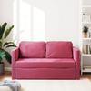 VidaXL Canapé-lit 2 en 1 rouge bordeaux 122x204x55 cm velours 353960