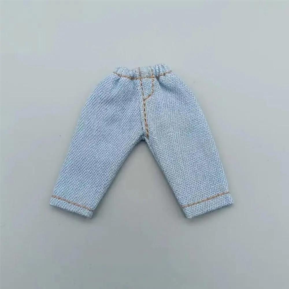 Doll Fashion Clothes For 1/11 Ob11 Dolls Denim Trousers For 1/12 Bjd/Gsc Doll T-Shirt Mini Cute Doll Pants Diy Doll Accessories