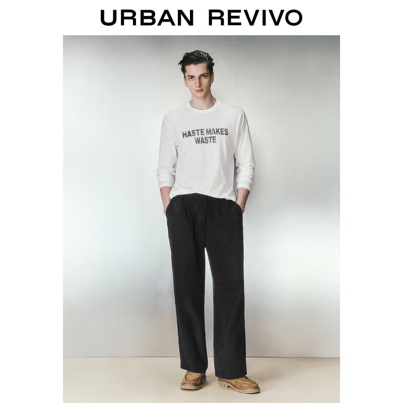 UR Men s Elastic Waist Drawstring Wide-Leg Casual Pants 31 чёрный