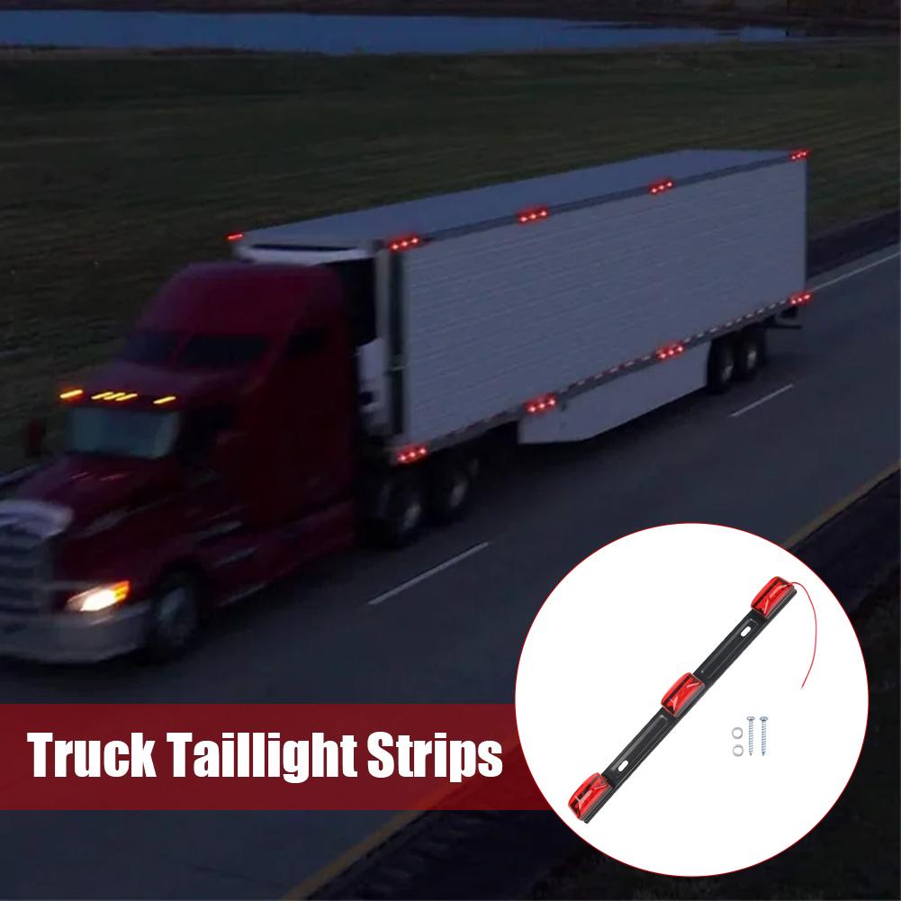 12V Car Taillights DRL LED Bar Red Brake Turn Signal Lamps Trailer Side Lights Accessories Truck Universal Marker Ceiling R E0U4