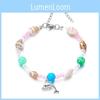 Shell Fish Tail Pendant Bracelets With Crystalline Beads For Women And Men