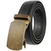 Alloy Automatic Buckle Top Grain Leather Belt - Men's Leather Belt - Genuine Leather Belt