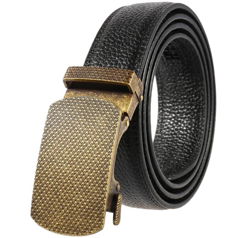 

Meimeier Alloy automatic buckle top grain leather belt - men s leather belt - genuine leather belt 110cm-130cm