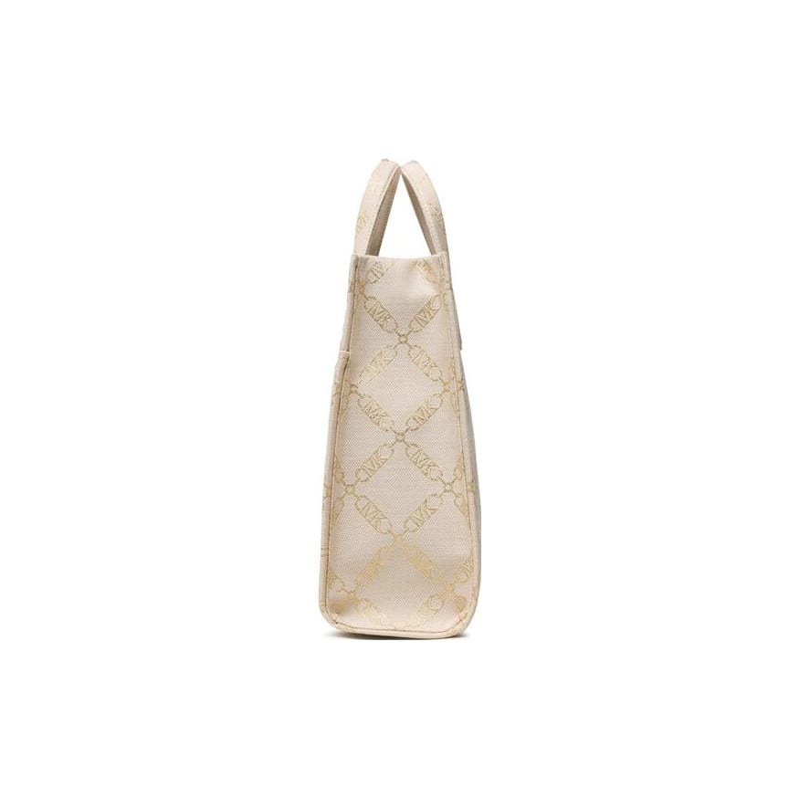 MICHAEL KORS Fabric Portable Crossbody Tote Large Women's Ecru & Gold 30S3G3GT3I-750