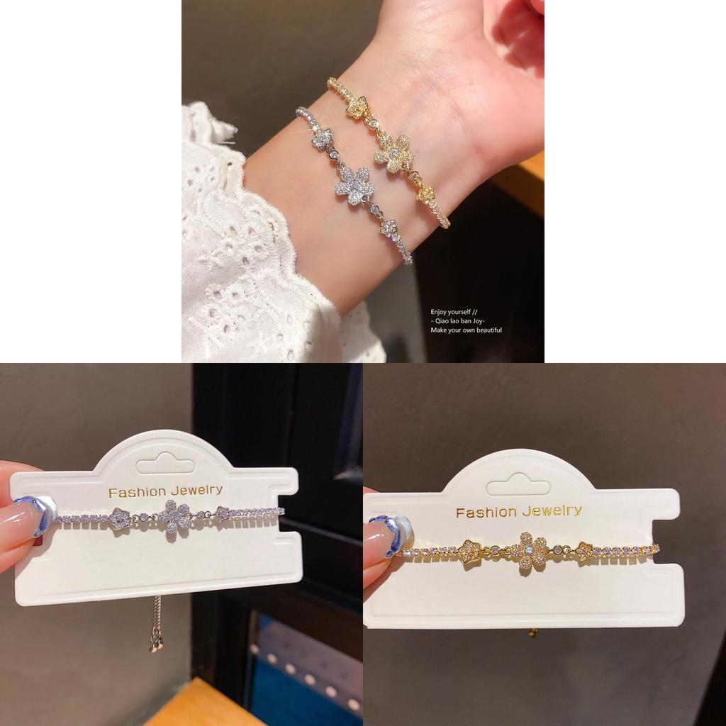 Fashion Flower Zircon Pendant Bracelet For Women With Elegant Design And Gift Use