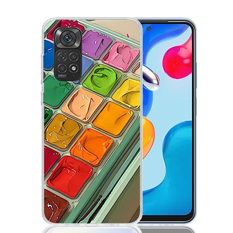 Watercolors Set Paint Palette Painting Box Phone Case For Xiaomi Redmi Note 15 14 13 12S 12 Pro Plus 11S 11E 11 11T 10S 10 Art S