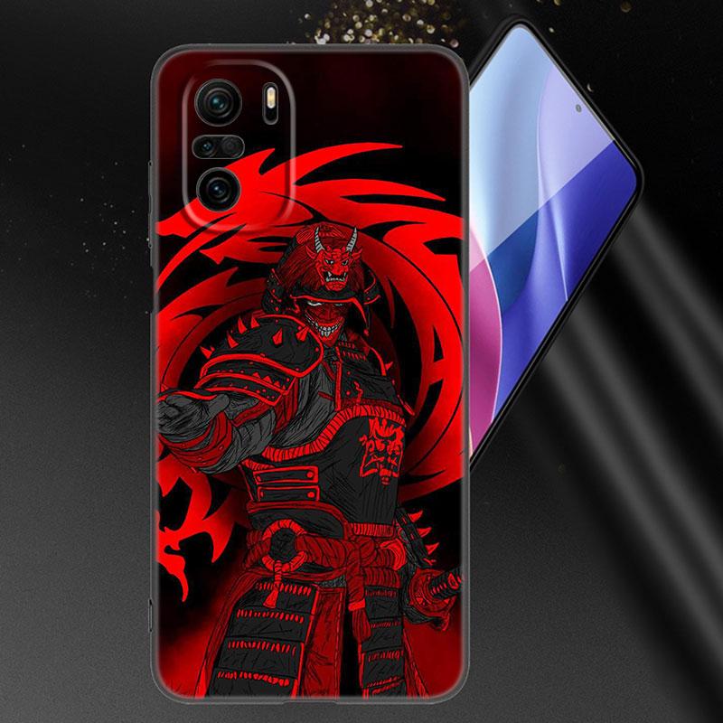 Japanese Samurai Art Phone Case For Xiaomi Mi POCO X3 NFC GT M4 M3 12 11T 10T Pro A3 11 Lite NE 5G 12X 11i F3 Soft Black Cover