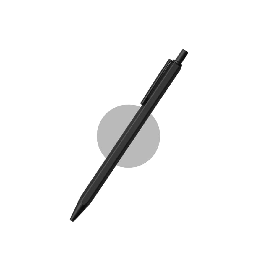 MUJI Aluminum Hexagonal Ballpoint Needle Writing Easy to Write Simple Original Logo Packaging H Pen, Black, 0.7mm, Type, 23079945, Instrument, With,