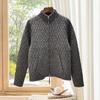 Nanyou Women's Wool Diamond Pattern Stand Collar Zipper Jacket - Versatile Stylish Long Sleeve Autumn/Winter Cardigan