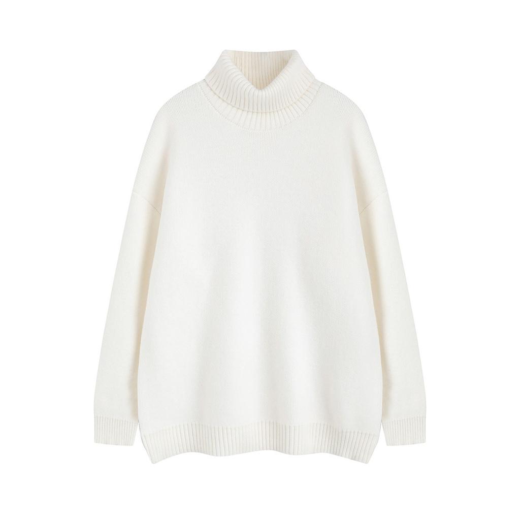 Men's clothing autumn and winter men's and women's thickened turtleneck sweater solid color pullover warm knitted sweater