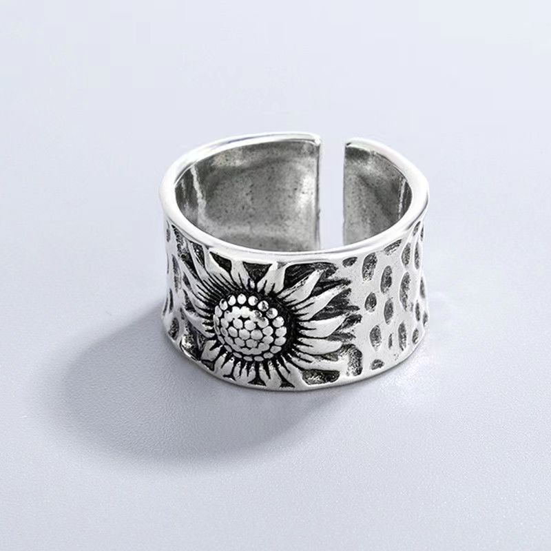 Sunflower Ring Exaggerated Punk Hip-hop Sunflower Wide Open Ring