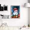 Resin Christmas Snowman Crystal Painting Portable Frameless Round Decorative Wall Hanging Bedroom Living Room Drawing