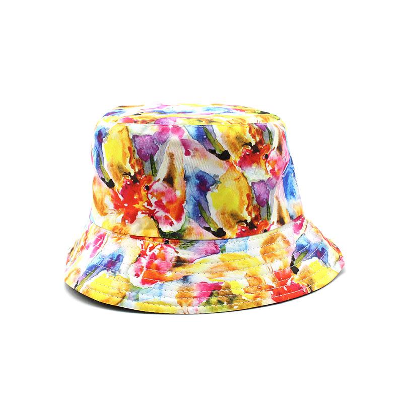 Men'S Double-Sided Fisherman'S Hat Children'S Spring And Summer Versatile Printed Sun Hat Outdoor Street Basin Hat Tide