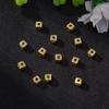 Gold-Plated Rhinestone Four-Leaf Clover Copper Spacer Beads for DIY Bracelets