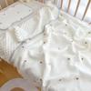 GPPNKC Embroidered Gauze & Minky Dot Comfort Blanket