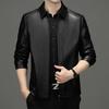 Leather Jacket Men's Middle-aged Men's Genuine Leather Jacket Short Lapel Thin Sheepskin Dad Leather Jacket Men's Clothing