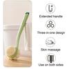 Bath Scrub Brush with Extended Anti-Slip Handle Double-Sided Back Rub Exfoliation Back Scrubber