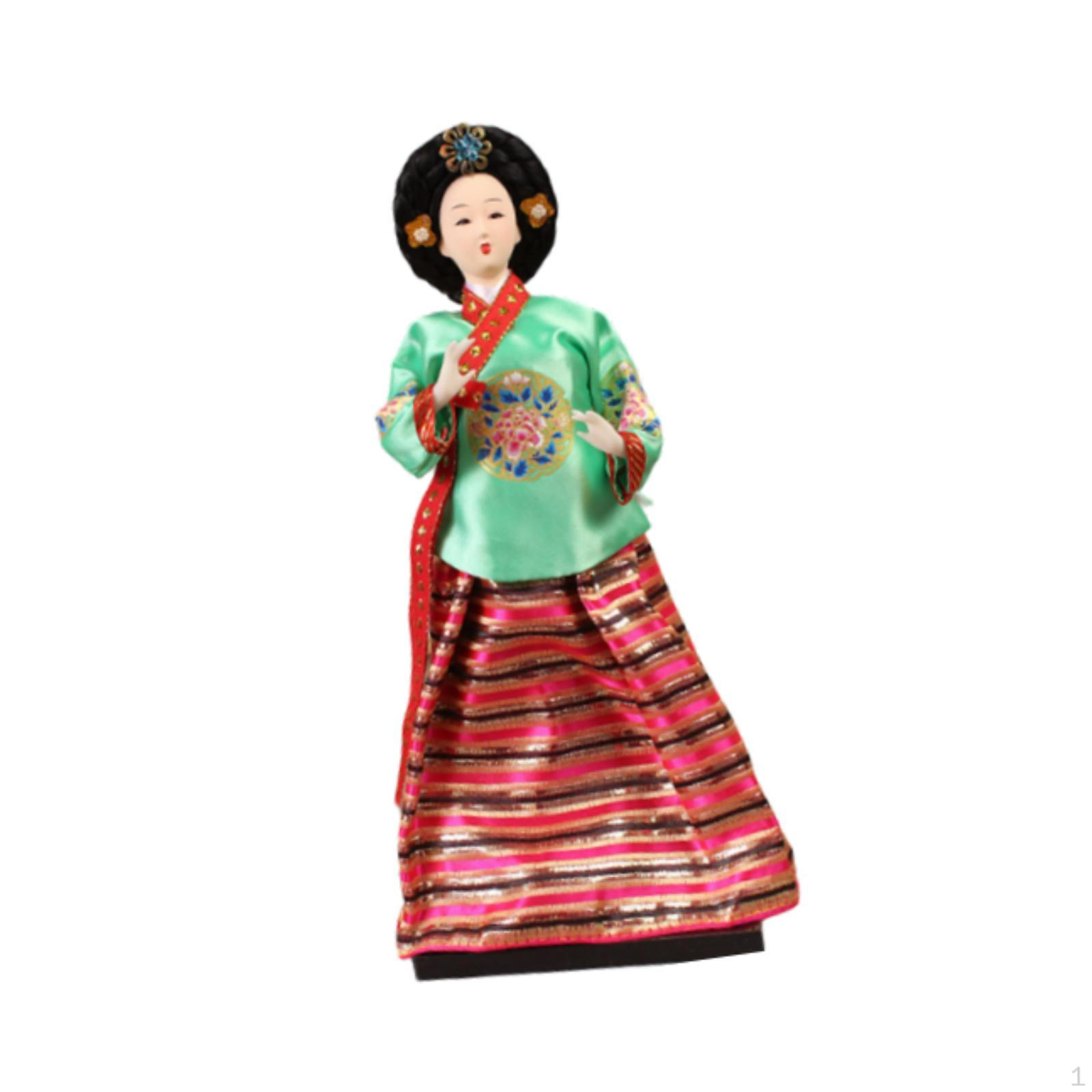

Корейская кукла высотой 11,81 дюйма, подарок на новоселье ручной работы, фигурка дамы, скульптура, декор Green