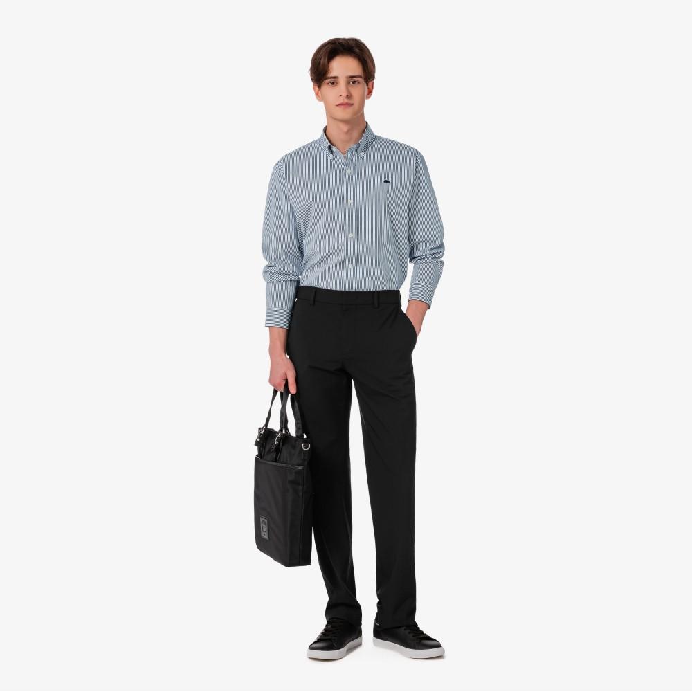 Lacoste Men's Poplin Jersey Stripe Shirt CH625E-56G166