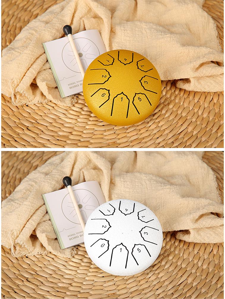 4-inch Mini Ethereal Steel Tongue Drum - 8-tone, Worry-Relief Percussion Instrument for Kids, Portable and Empty Drum Design