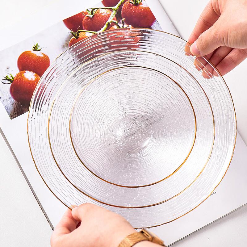 Ruhan Japanese Gold Rim Glass Plate