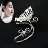 Jewelry Pearl Flower Hollowed Left Right Ear Leaf Earrings Fashion Accessories Ear Clip Ear Cuff