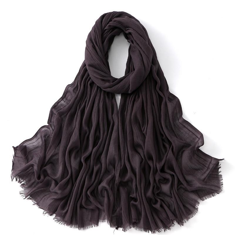 Summer new light and breathable large size scarf hot-selling popular solid color simple and versatile ethnic headscarf women