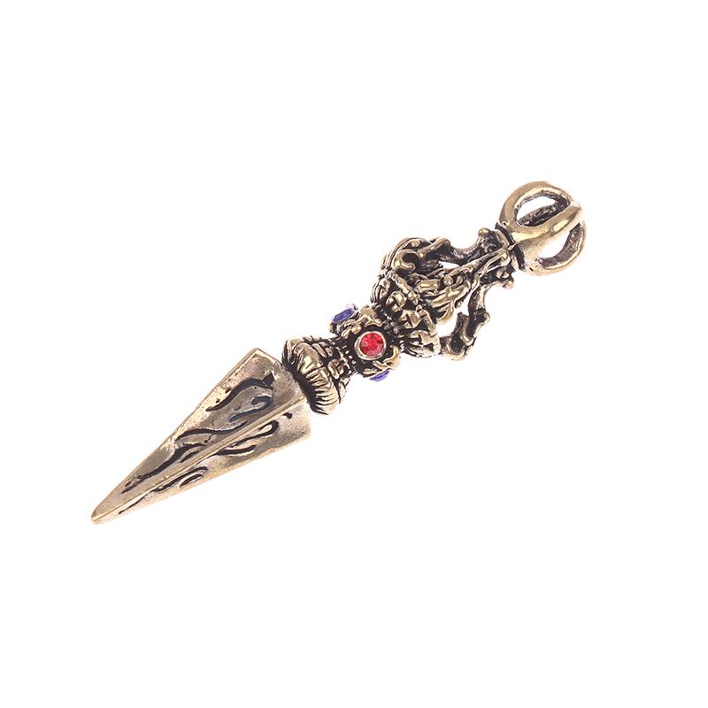 

Винтажный медный пестик Ваджра Религиозная коллекция Украшения для дома Антикварные латунные украшения для стола Буддийский инструмент Орнамент Фэн-шуй S