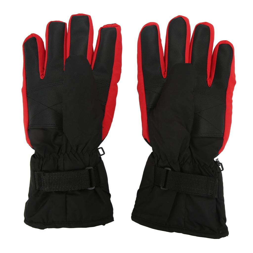 Electric Heated Gloves Polyester Waterproof Battery Powered Winter Heated Gloves for Skiing Black