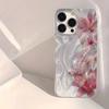 Shiny Pink Peach Blossoms Print Phone Case For iPhone 17 Pro Max 16 15 Pro 14 13 12 11 XR XS 17Air 16 Plus Shockproof Cover