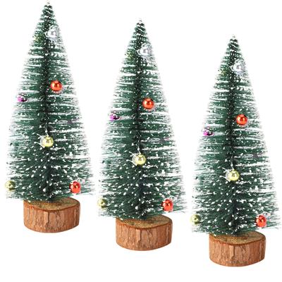 3Pcs Mini Christmas Tree Christmas Decor Ornament for Home Store 25cm Height